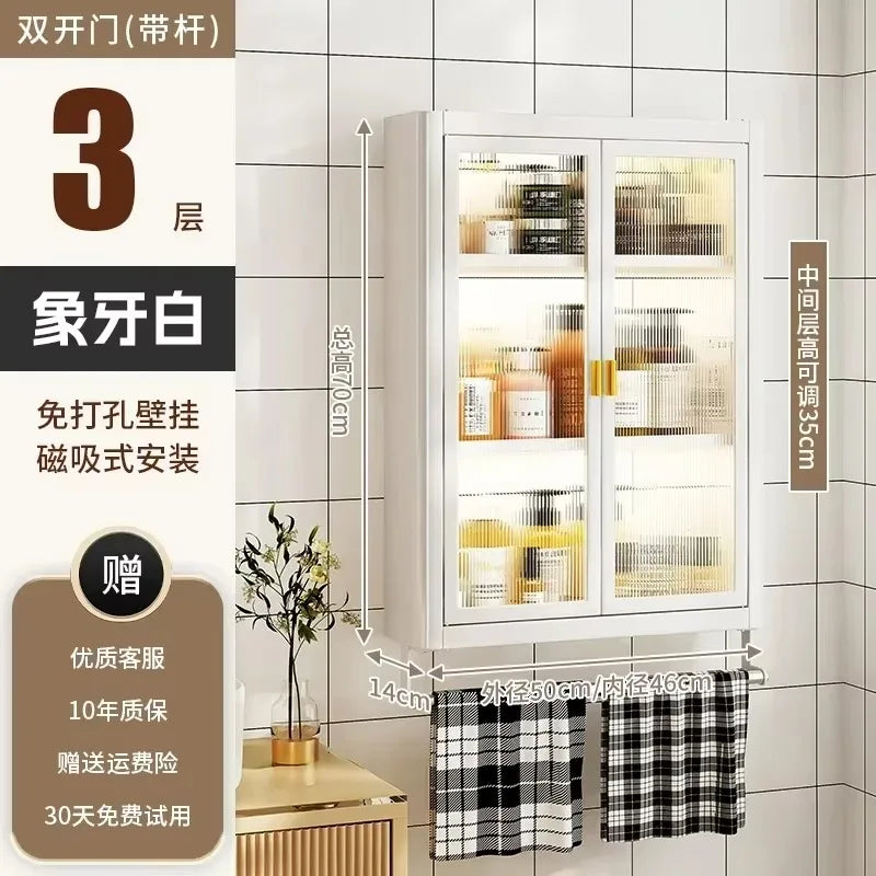 Meuble de salle de bain mural moderne blanc Armoire de rangement étanche Étagère pour toilettes Meuble-lavabo Décoration d'intérieur