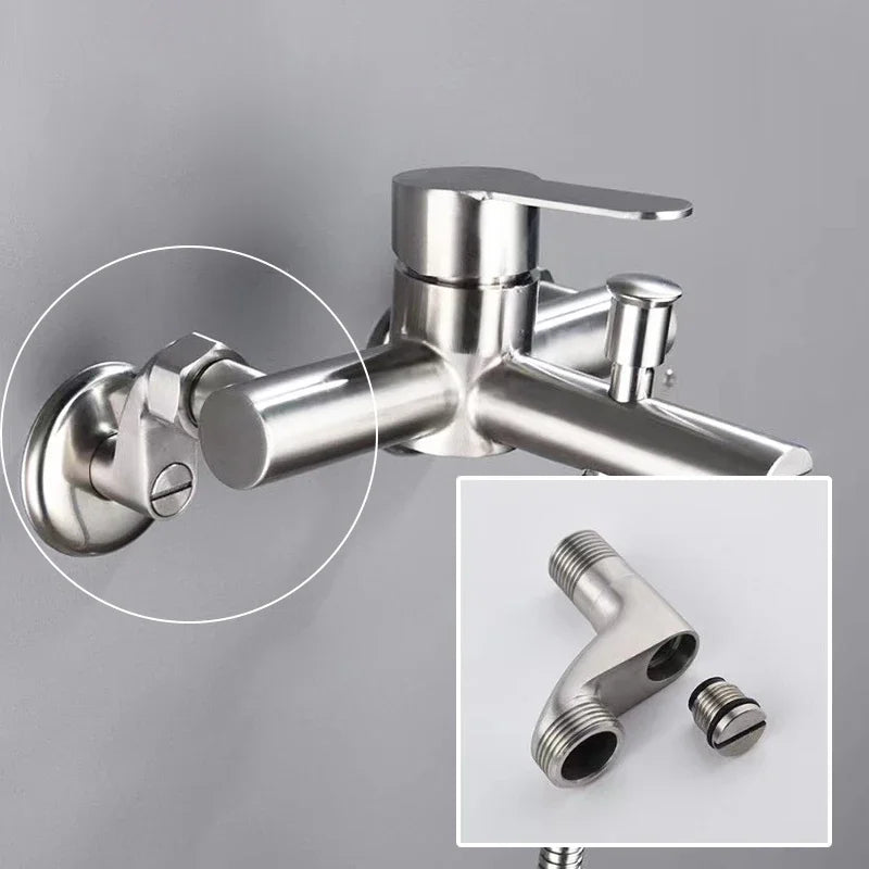 Robinet d'angle réglable en largeur, pièce adaptatrice de robinet de douche de remplacement, accessoires de salle de bain muraux en acier inoxydable, 2 pièces/ensemble
