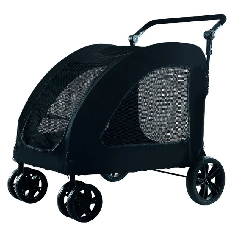 Luxury Foldable Pet Stroller for Dogs And Cats with Sunroof Breathable Mesh Large Jogger Cart Aluminum Plastic