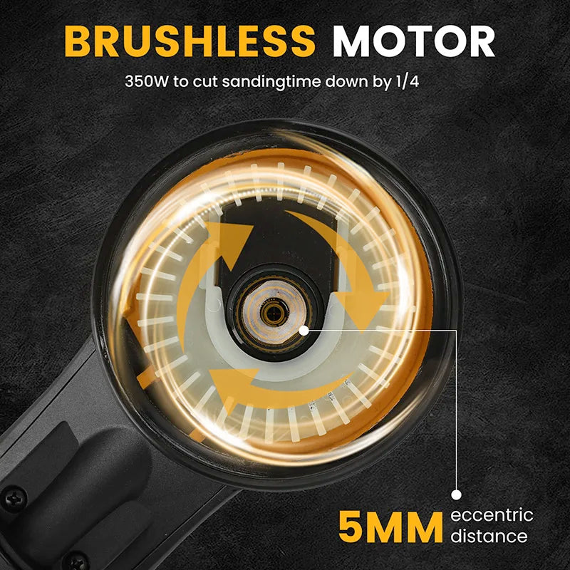 Electric Random Orbital Sander Oscillating Grinder Machine Woodworking Sander Tool Sanding Machine Pluggable Wire Central Vacuum