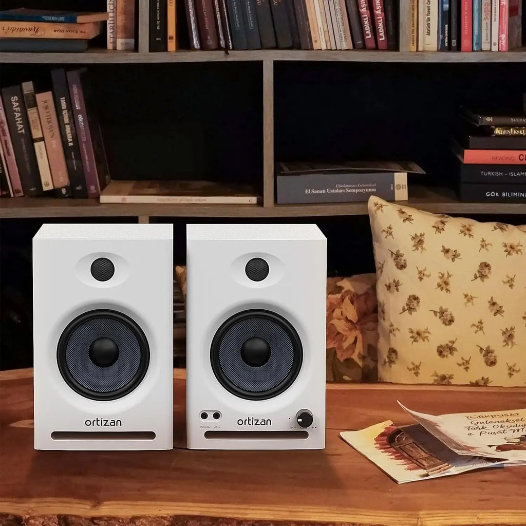Enceintes de bibliothèque actives Ortizan, moniteur de studio, Bluetooth 5.3 sans fil, ordinateur, TV, PC, DAC USB, système de caisson de basses Hi-Fi pour la maison