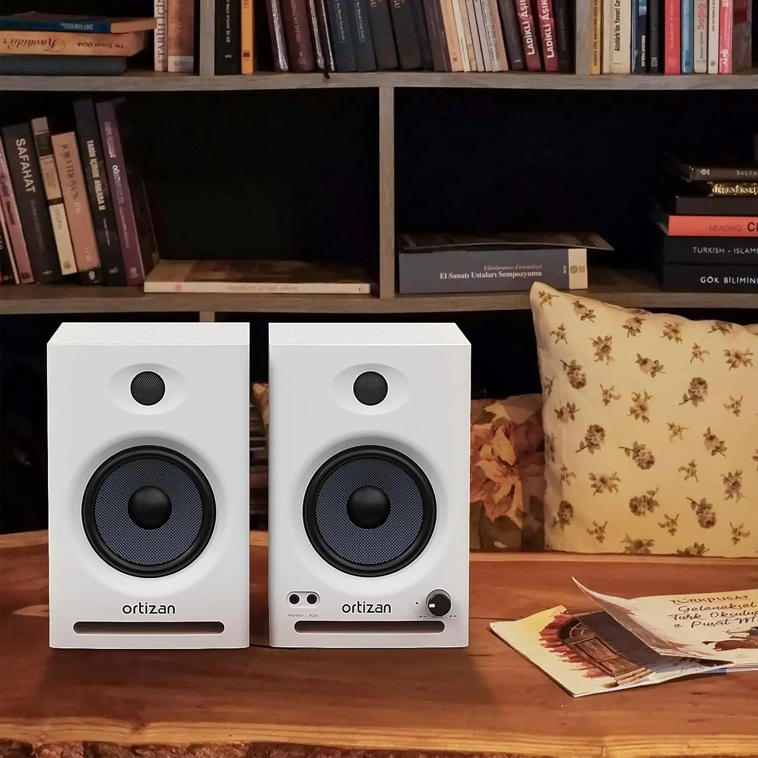 Enceintes de bibliothèque actives Ortizan, moniteur de studio, Bluetooth 5.3 sans fil, ordinateur, TV, PC, DAC USB, système de caisson de basses Hi-Fi pour la maison