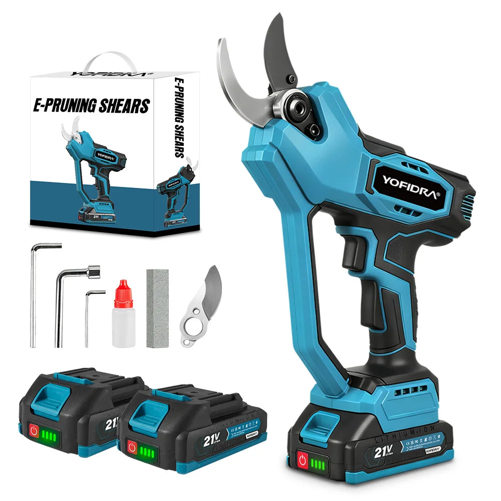 YOFIDRA 60mm AI Gears Control Brushless Electric Pruner Cordless Tree Bonsai Pruning Electric Scissors For Makita 21V Battery