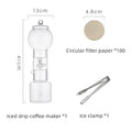 Cold Brew Coffee Maker Pot Set Glass Drip Filter Ice Drop Coffee Maker Specialized Barista Accessories with 100pcs Filter Paper