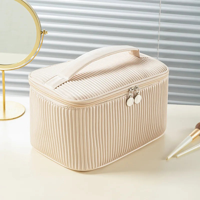 New 3PCS Makeup Bag Set for Women – Lightweight PU Leather Travel Cosmetic Organizer, Fashion Portable Vanity Pouch Kit