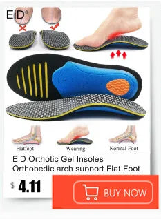 EiD New Arch Support 25mm Orthotic insole Black Leather orthotics Insoles for Flat Foot O/X Leg Corrected Shoe Sole insert pads