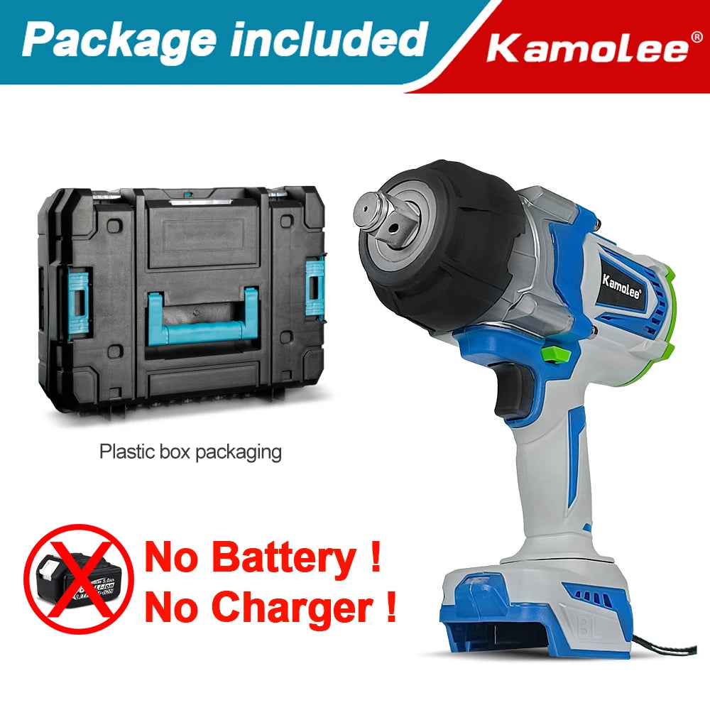 Clé électrique sans balais Kamolee 3/4 pouce 4100NM Clé à chocs Outil électrique pour batterie Makita 18v