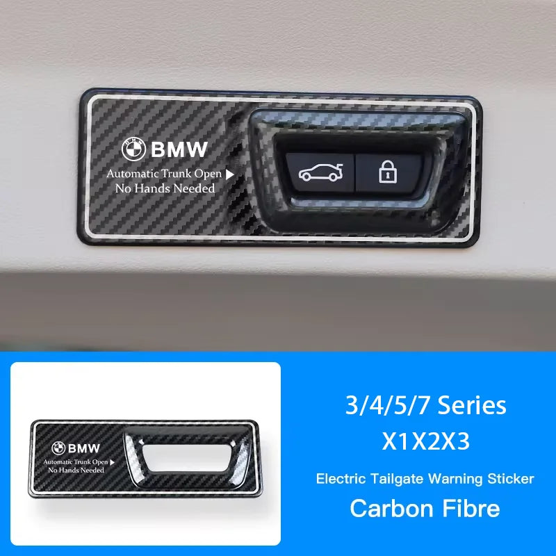 BMW Car Trunk Warning Sticker Electric Tailgate Lifting Cover For BMW M E46 E90 E60 F30 F10 E39 E36 F20 G30 G20 E87 E92 E91 E30