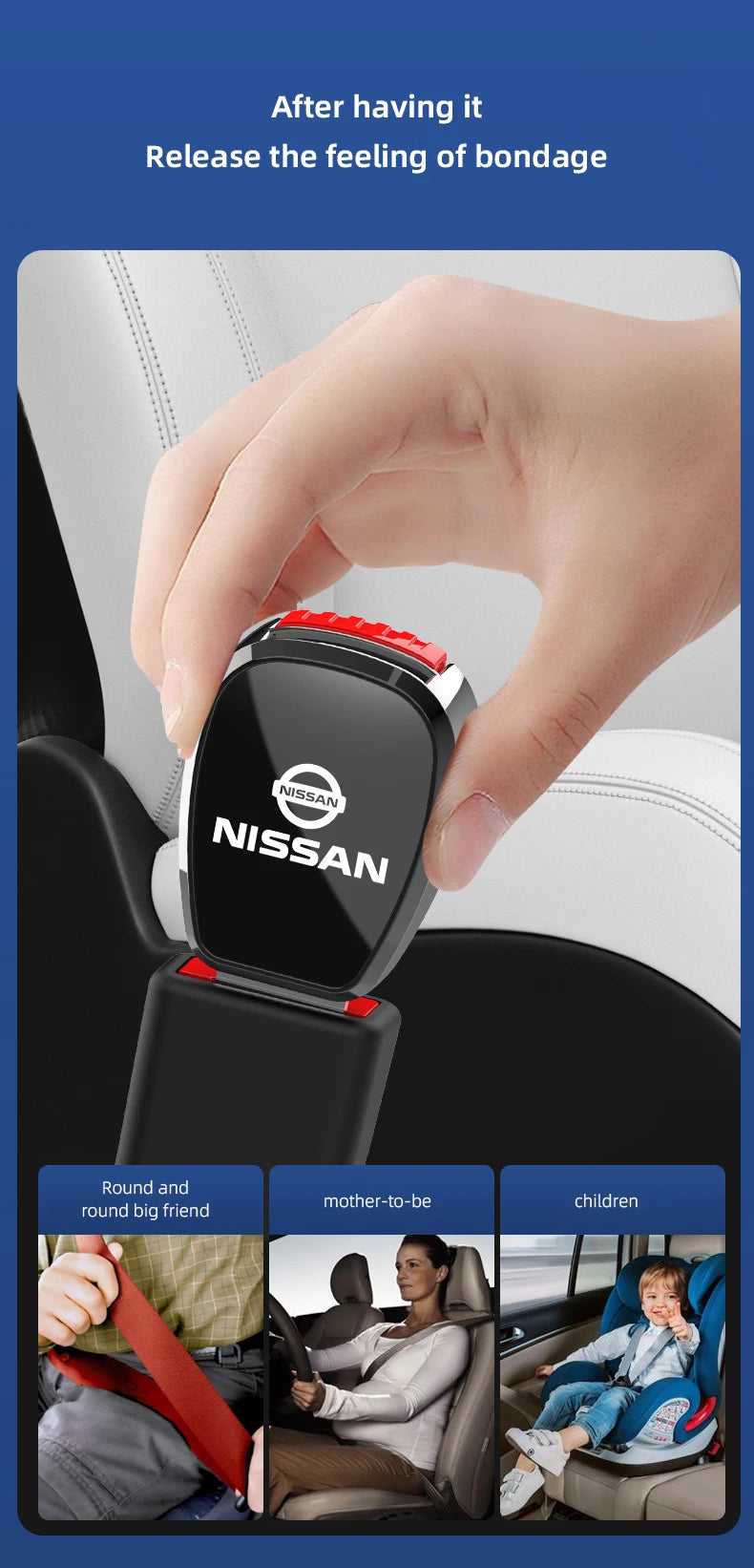 For Nissan Qashqai Versa Leaf Sentra Pulsar Xterra X-trail Nismo Car Seat Belt Clip Extender Metal Badge Lock Buckle