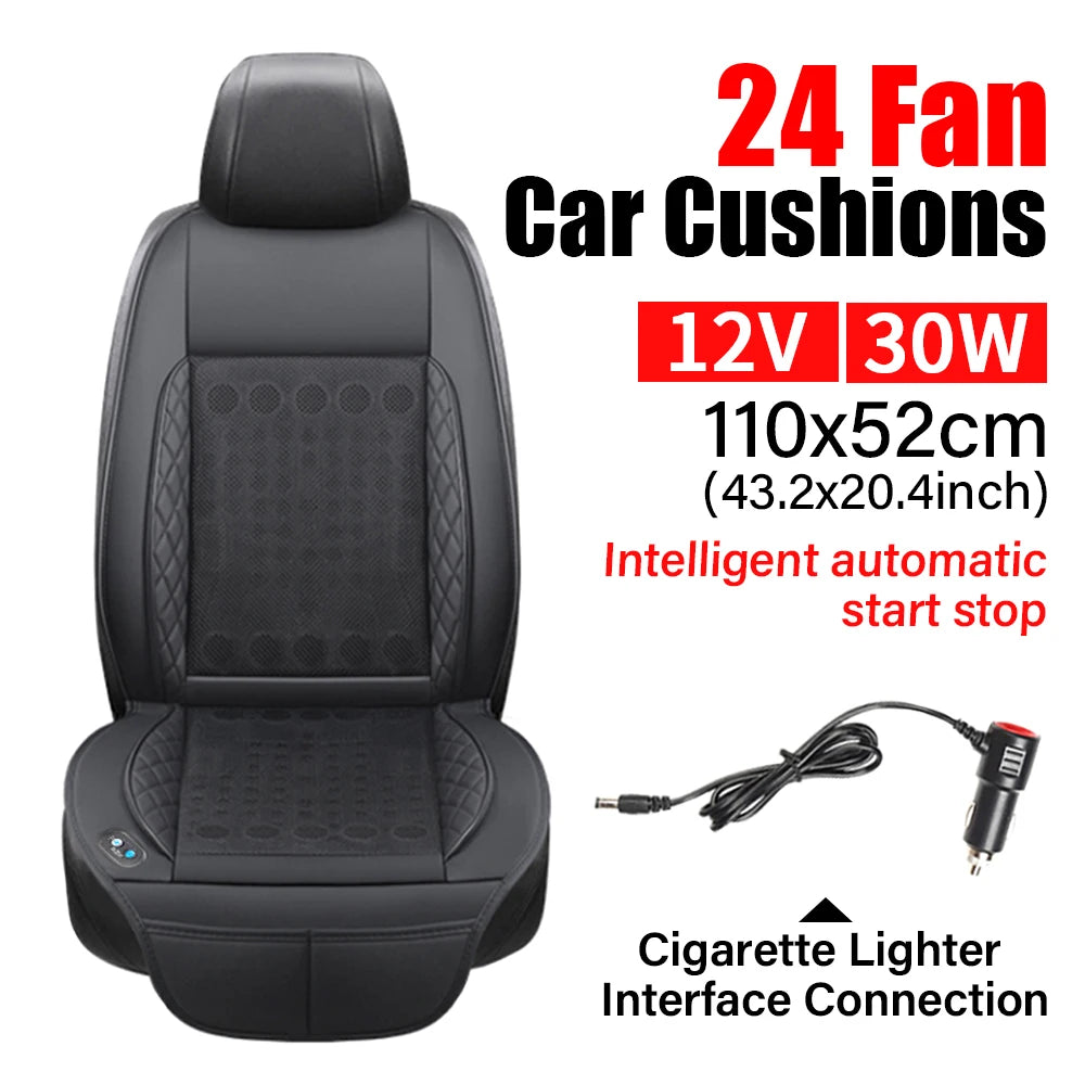 Coussin de siège de voiture rafraîchissant d'été DC 12V 3D Spacer avec ventilation rapide à 16/20/24 ventilateurs, siège réfrigéré