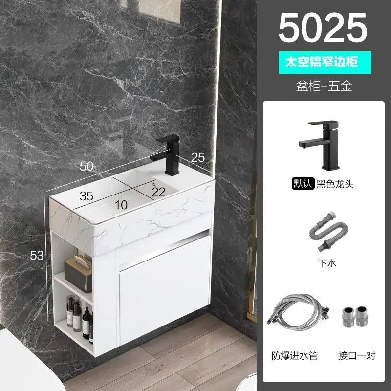 Compact Mini Bathroom Cabinet Minimalist Storage Ceramic Integrated Bathroom Vanity Cabinet Modern Archivadores Trendy Furniture