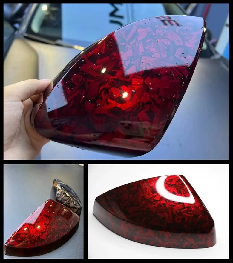 Glossy Forged Carbon Fiber Vinyl Wrap Air Bubble Free Car Sticker Waterproof For Auto Motor Car Decal Laser Forged Carbon Film