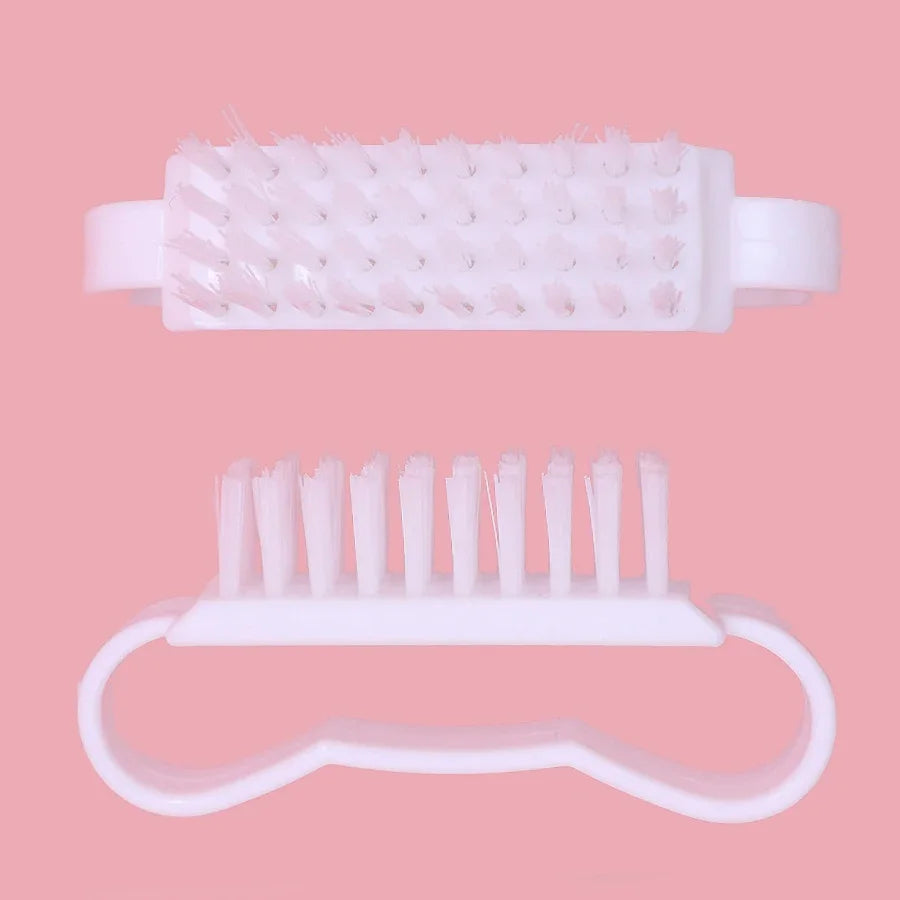 5Pcs Plastic Nail Brushes Hand Scrubbing Cleaning Brush Dust Cleaner Nail Art Manicure Soft Remover Tools