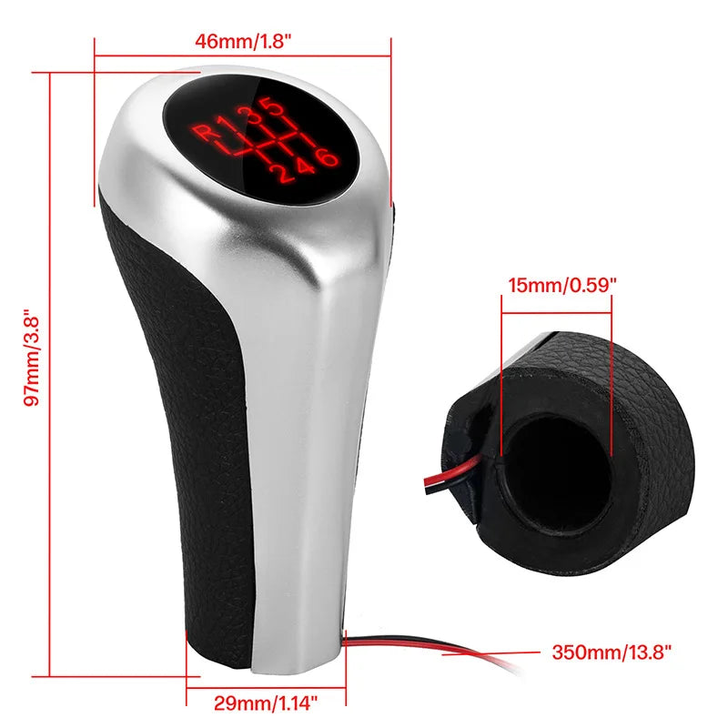 Bouton de levier de vitesses de voiture à LED 5/6 vitesses Levier de vitesses pour BMW F30 E60 E61 E28 E34 E39 X1 X3 E84 X4 F26 M3 M4 M5