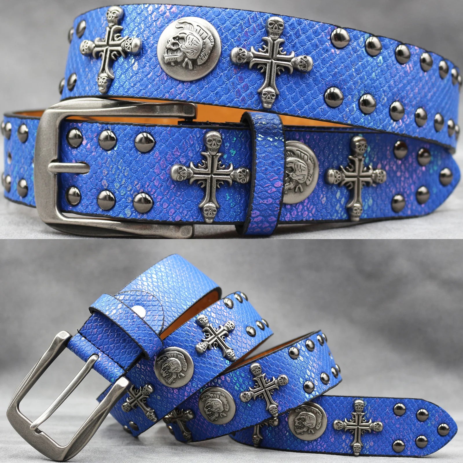 Rivet PU  Leather men's belt Fashion alloy belts Buckle luxury brand jeans belts for men business belt female belt