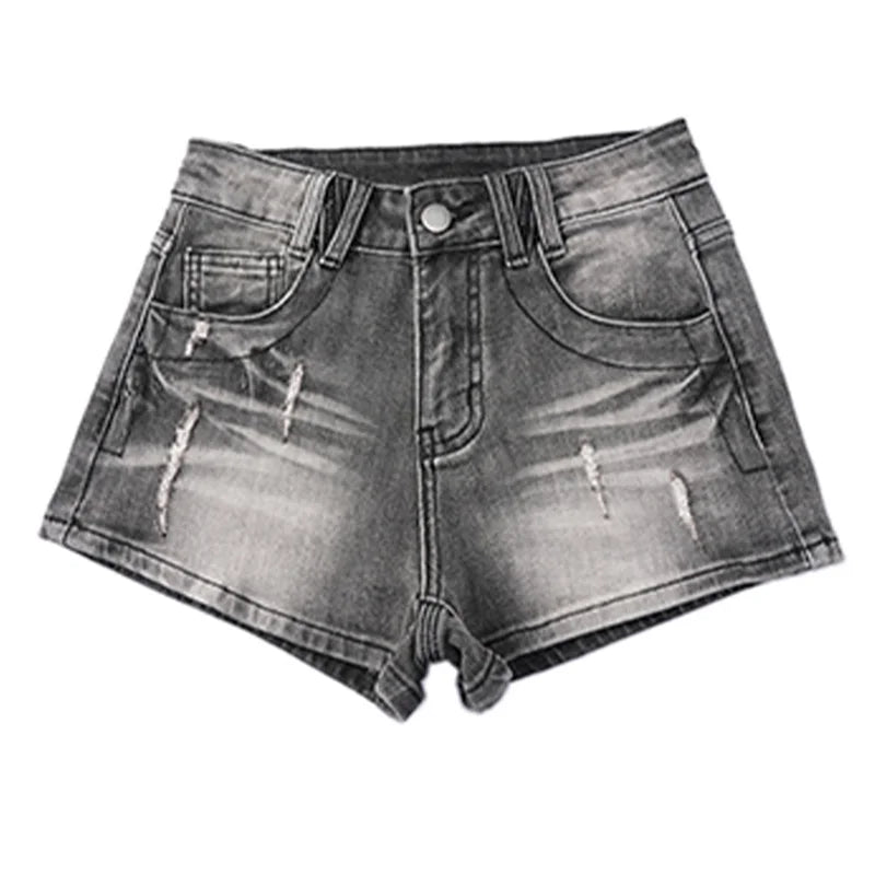 Women's Black Blue Casual Denim Shorts Y2K Harajuku High Street Fashion 2000S Aesthetic Retro Denim Clothing Shorts 2026  New