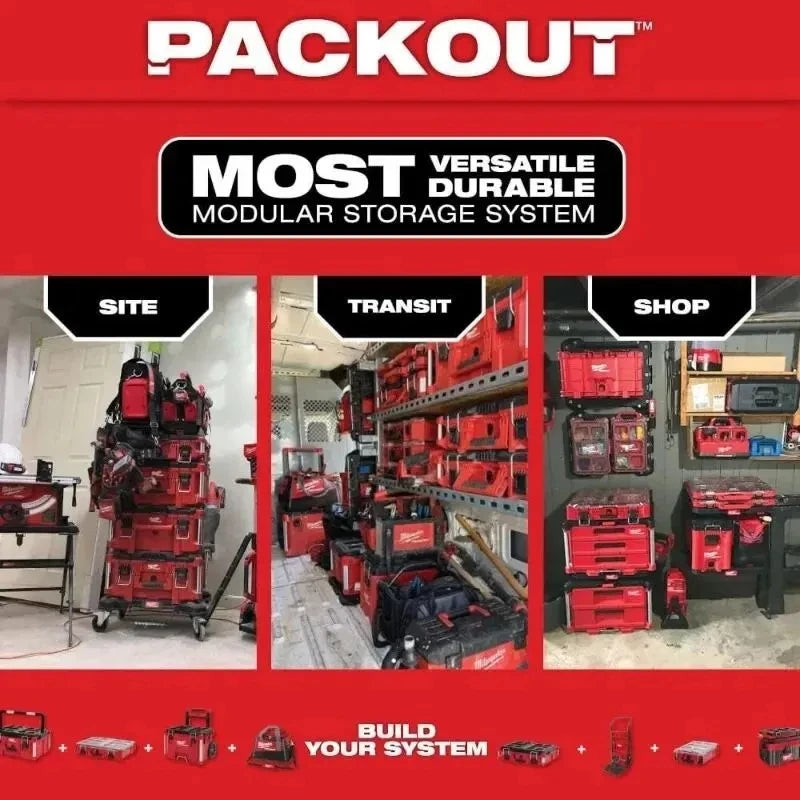 Milwaukee Packout Multi-Functional Toolbox Industrial Grade Hardware Home Storage Box