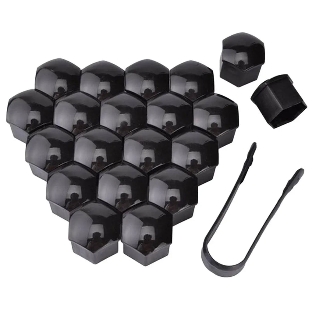 20 Pcs Car Wheel Nut Caps 17mm/19mm/21mm Auto Hub Screw Cover Black Plastic Anti Dust Car Wheel Nut Bolt Covers Tire Accessories