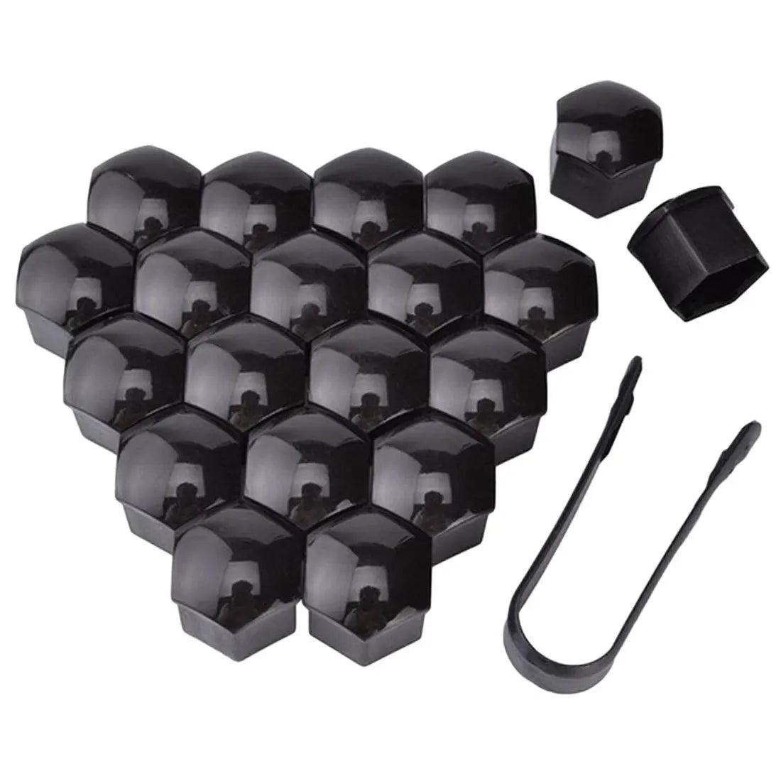 20 Pcs Car Wheel Nut Caps 17mm/19mm/21mm Auto Hub Screw Cover Black Plastic Anti Dust Car Wheel Nut Bolt Covers Tire Accessories
