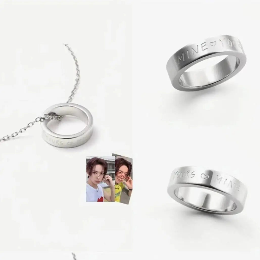 Jungwon Heeseung Jay Jake Niki Sunoo Sunghoon Cool Fan Support Rings and Necklaces Surrounding Popular Korean Idol Boy Groups