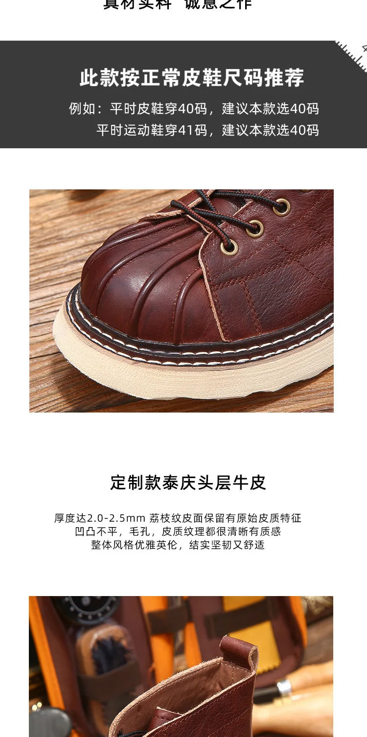 New Fashion Vintage British Men Leather Shoes Casual Round Toe Ankle Boots Spring Autumn Business Dress Chelsea Boots