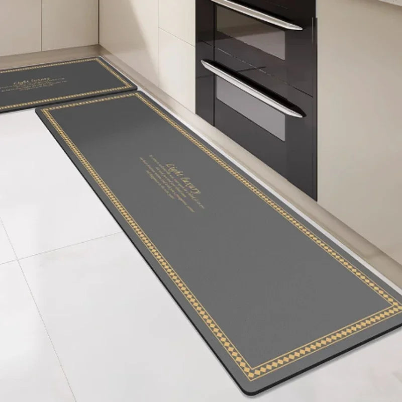 Kitchen Floor Mat Waterproof Oil-proof Carpet Pvc Leather Non-slip Foot Mats Solid Color Long Rug שטיח למטבח Alfombras