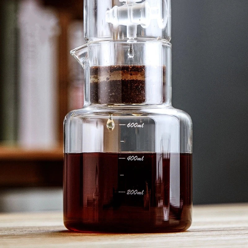 Cold Brew Coffee Maker Pot Set Glass Drip Filter Ice Drop Coffee Maker Specialized Barista Accessories with 100pcs Filter Paper