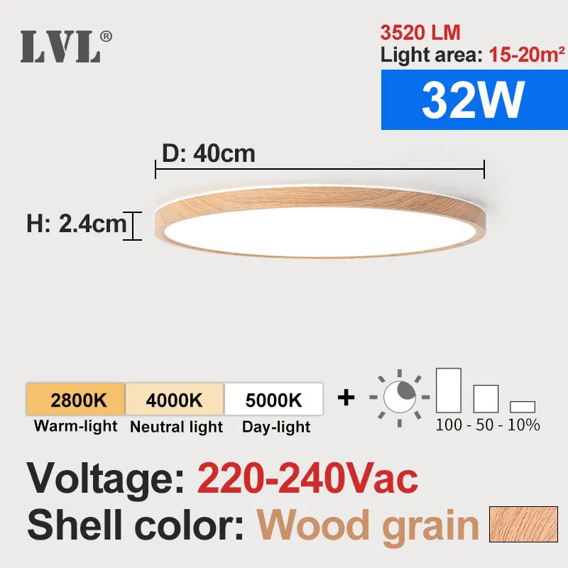 LED Ceiling Light Dimmable 12W 18W 24W 32W 220V With 3 Color Adjustable For Bedroom Livingroom Bathroom Modern Ceiling Lamp