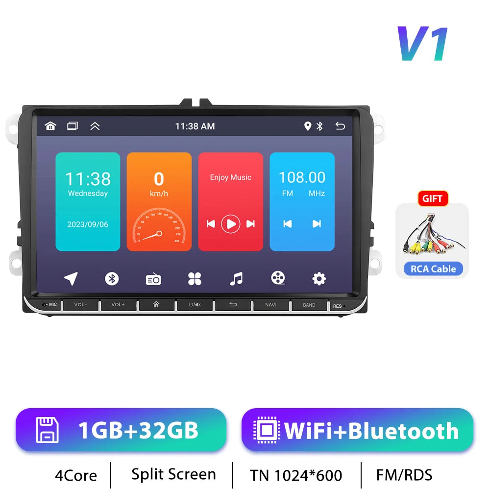 Podofo 7 "9" CarPlay Android Car Radio For Volkswagen VW Golf Passat JETTA Skoda SEAT Car Intelligent System 2din GPS Car Radio