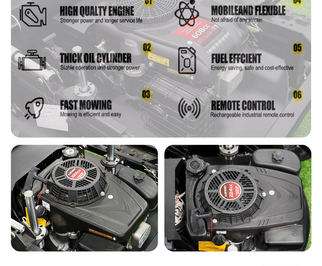 Customized Lawn Mower with Remote Control High Efficiency Low Power Consumption Suitable for Various Grass Types