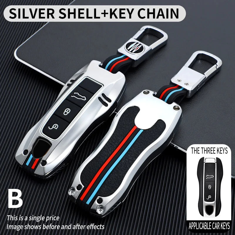 Zinc Alloy Car Smart Key Case Cover Shell Fob for Porsche New Cayenne Panamera 911 992 Taycan Car Protect Interior Accessories