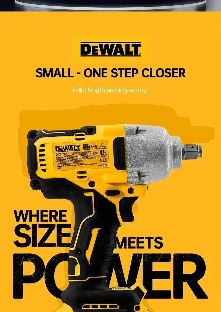 Dewalt DCF892 High Torque Brushless Impact Wrench Wireless Electric Tool 20V Battery Cordless Power for Home Improvement