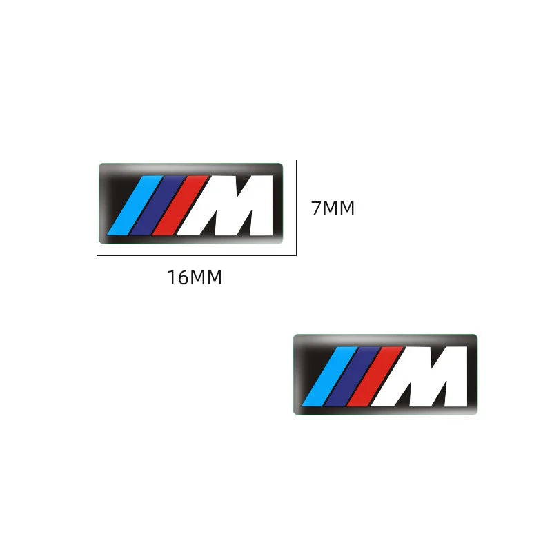 For BMW M Performance E84 E87 X5 E70 F25 E90 E91 F01 F02 E60 E61 F10 F15 F30 M3 M5 E64 4pc Car Sticker Steering Wheel Hub Decals