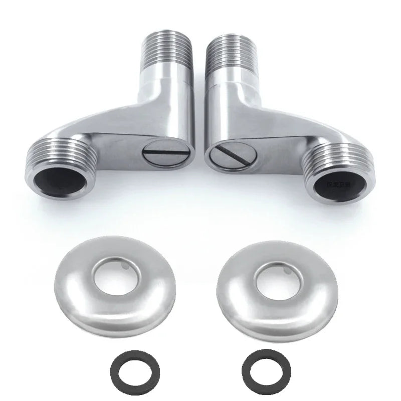 Robinet d'angle réglable en largeur, pièce adaptatrice de robinet de douche de remplacement, accessoires de salle de bain muraux en acier inoxydable, 2 pièces/ensemble