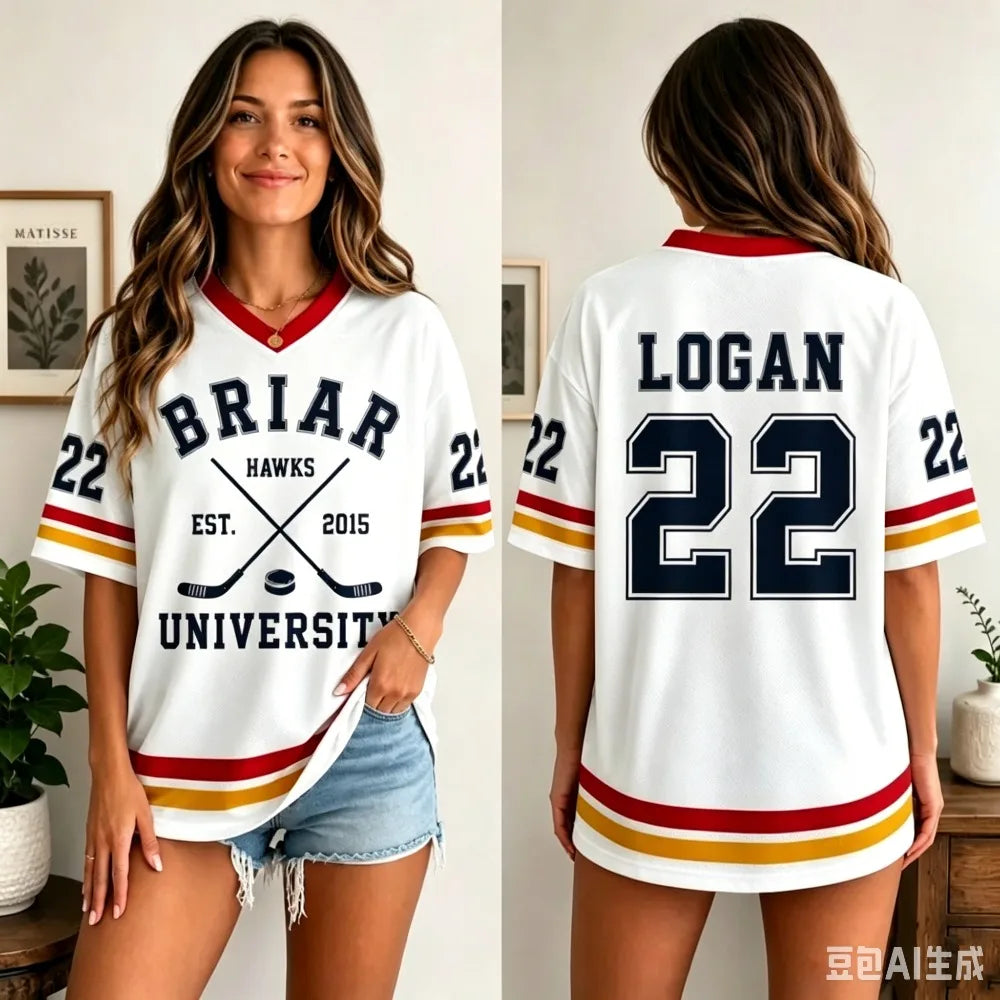 Film Off Campus Briar University Maillot Graham 44 LOGAN 22 T-shirt Homme Femme Manches Courtes Respirant Coton Haut Été