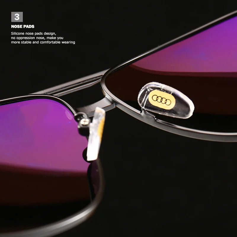 For Audi A4 A6 A8 Q5 Q7 High end luxury men driving polarized sunglasses, brand luxury anti glare, men and women Driver goggles