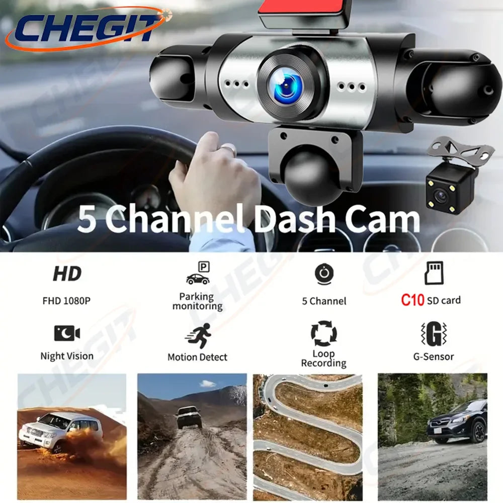 Upgrade 4/5Channel 360 Degree Car Dvr 1080P Video Recorder WiFi APP Dashcam 24h Parking Monitor Rear View Camera Car Recorder