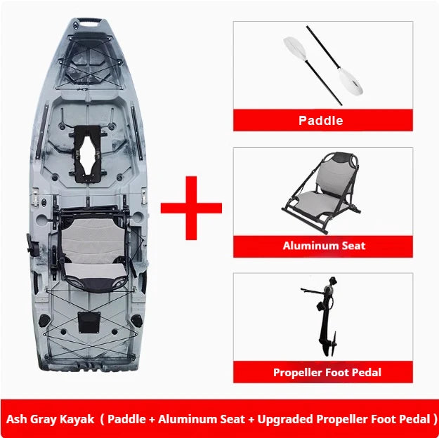 Modular Kayak Electric Pedal Driven HDPE Fishing Boat Portable Take Apart Canoe Motorized Lightweight Durable Accessories Gear