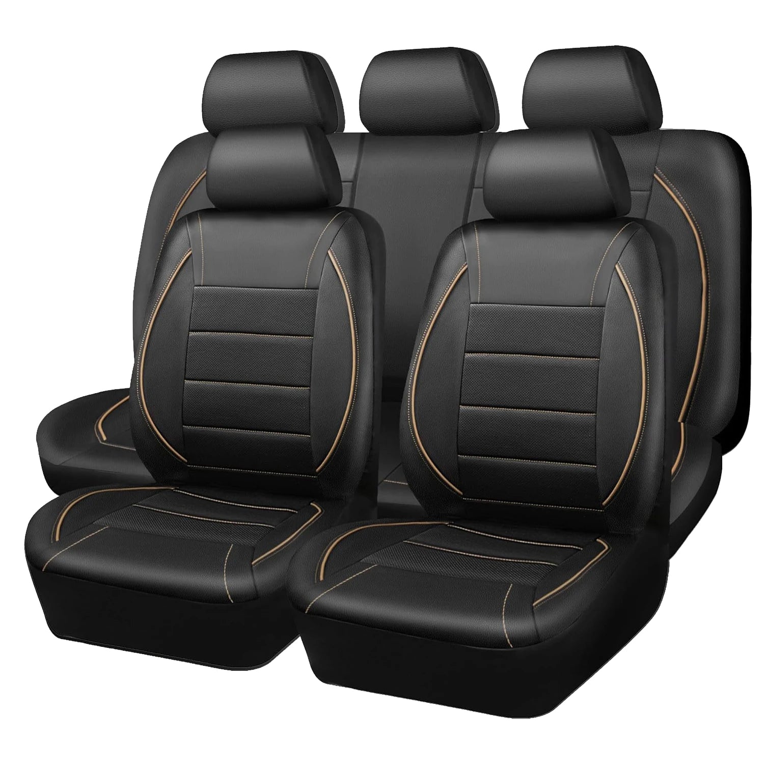 Universal Leather Car Seat Covers Simple Style Breathable  5 Seat Car Seat Cover