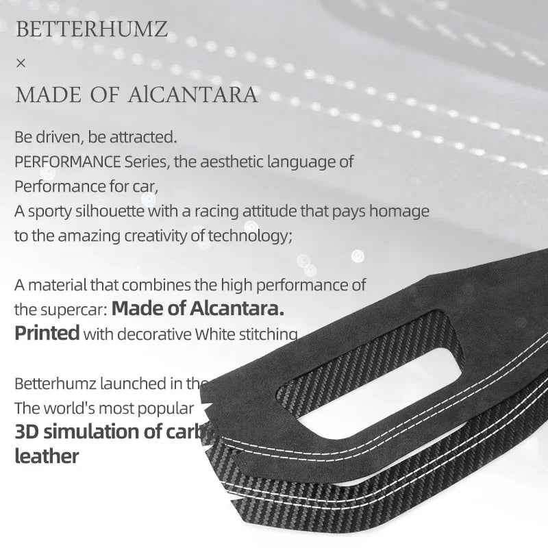 For Audi A4 B9 A5 2017-2024 Dashboard Panel Instrument Trim Strip Sticker Car Interior Make of Alcantara Tuning Accessories