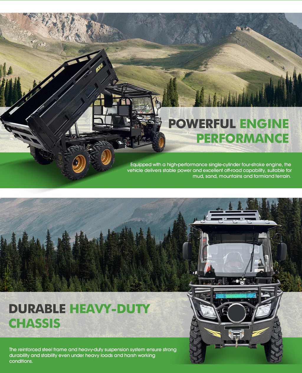 4x4 Off-Road ATV UTV Utility Vehicle 2-Seater Farm ATV UTV with Certifications