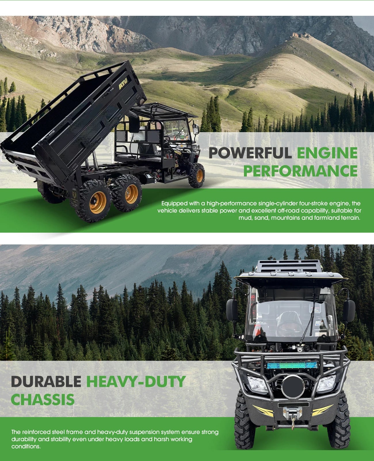 4x4 Off-Road ATV UTV Utility Vehicle 2-Seater Farm ATV UTV with Certifications