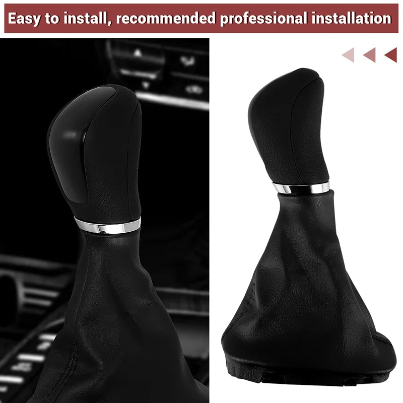 Black Automatic Gear Shift Knob With Gaitor Boot For Mercedes Benz W203 W204 Auto Accessories
