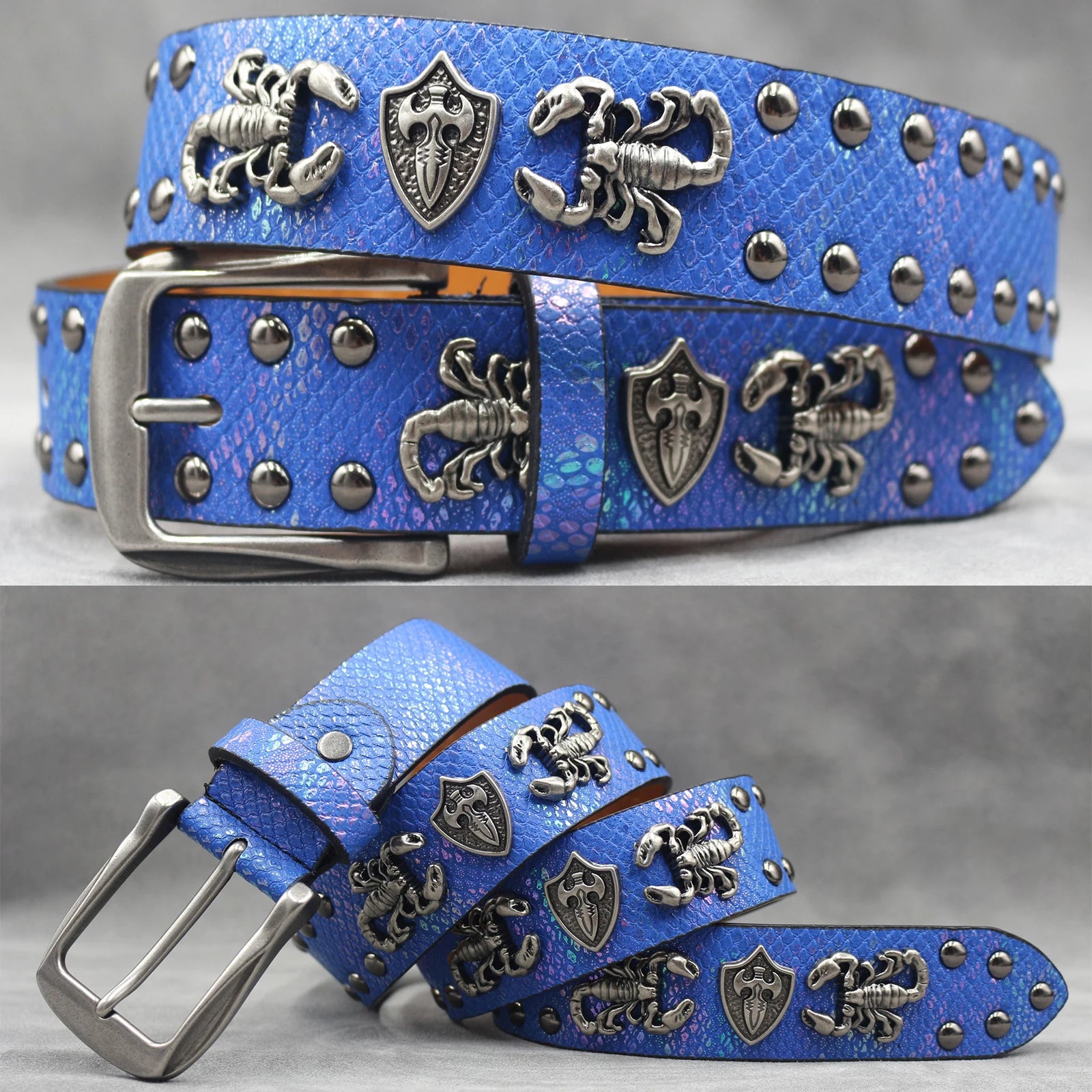Rivet PU  Leather men's belt Fashion alloy belts Buckle luxury brand jeans belts for men business belt female belt