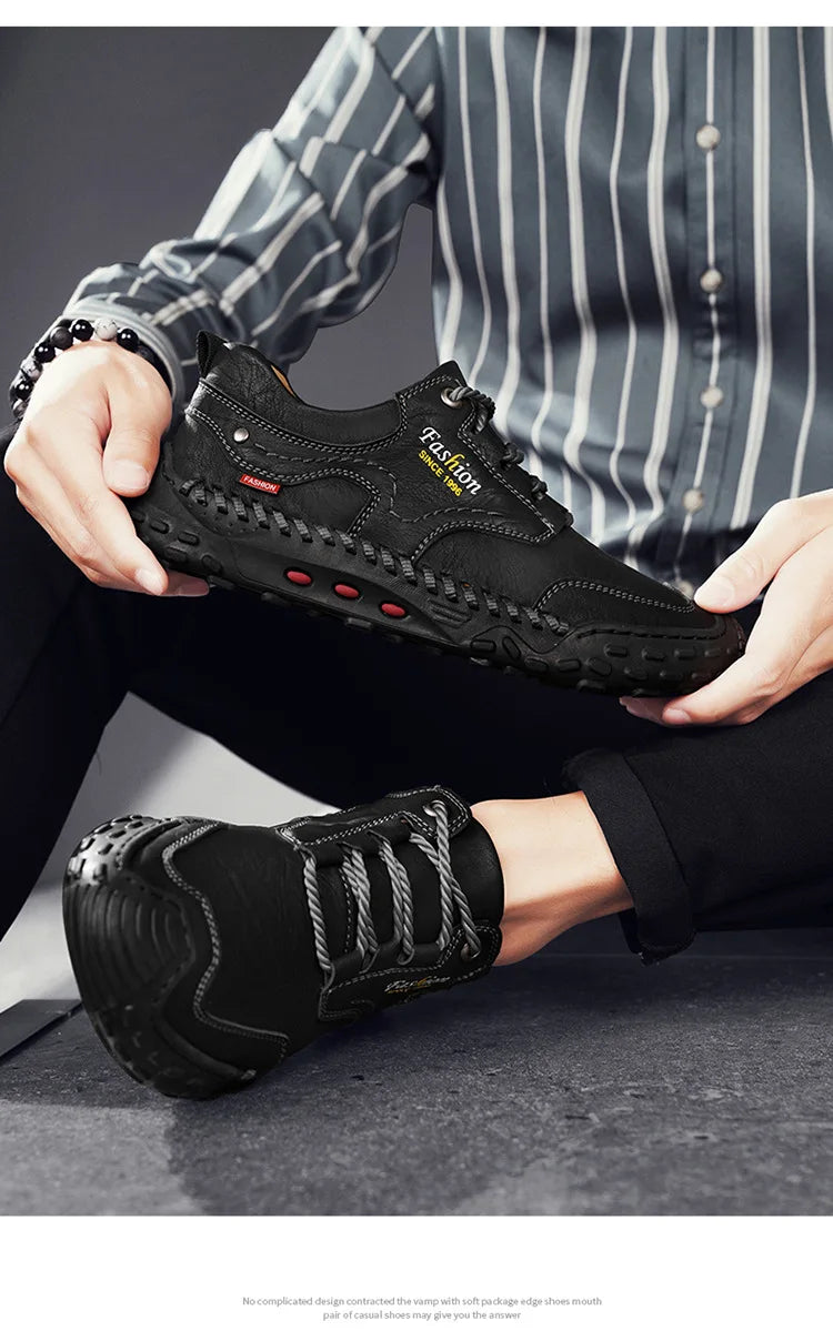 New Genuine Leather Mens Casual Shoes Fashion Lace Up Business Oxford Shoes for Men Outdoor Walking Sport Shoes Tennis Masculino