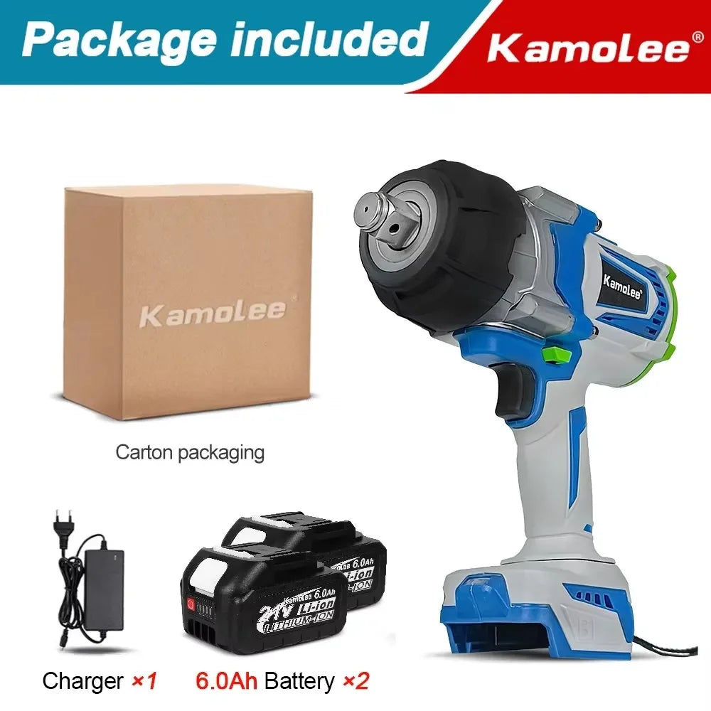 Clé électrique sans balais Kamolee 3/4 pouce 4100NM Clé à chocs Outil électrique pour batterie Makita 18v