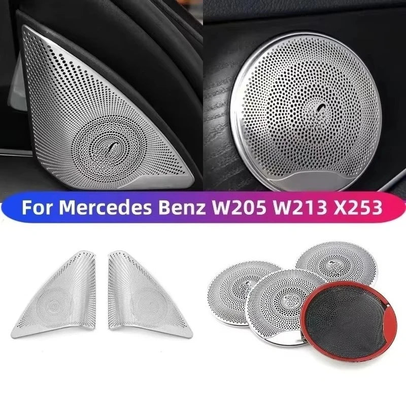 For Mercedes Benz W205 W213 X253 Car Door Audio Cover Speaker Decor Loudspeaker Trim Interior Accessories GLC C E Class E200