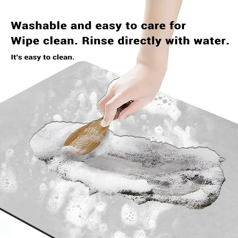 Solid color diatom mud bathroom absorbent floor mat toilet toilet stepping mat anti-slip mat home entrance mat