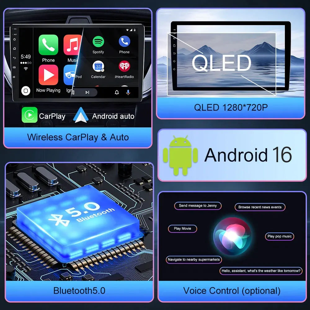 Android 16 Voiture Pour Ford Mustang 2010-2014 Lecteur Multimédia Stéréo Autoradio GPS WIFI Carplay Écran Tactile Unité Principale