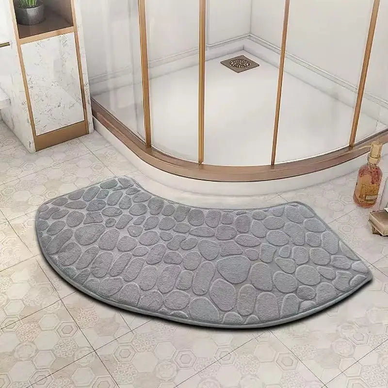 Curved bathroom mat thickened shower room absorbent door mat toilet bathroom non-slip mat dirt-resistant entrance mat